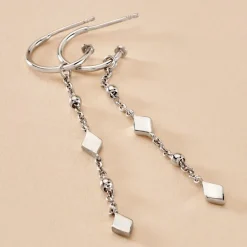 Créoles Fancy Argent Blanc