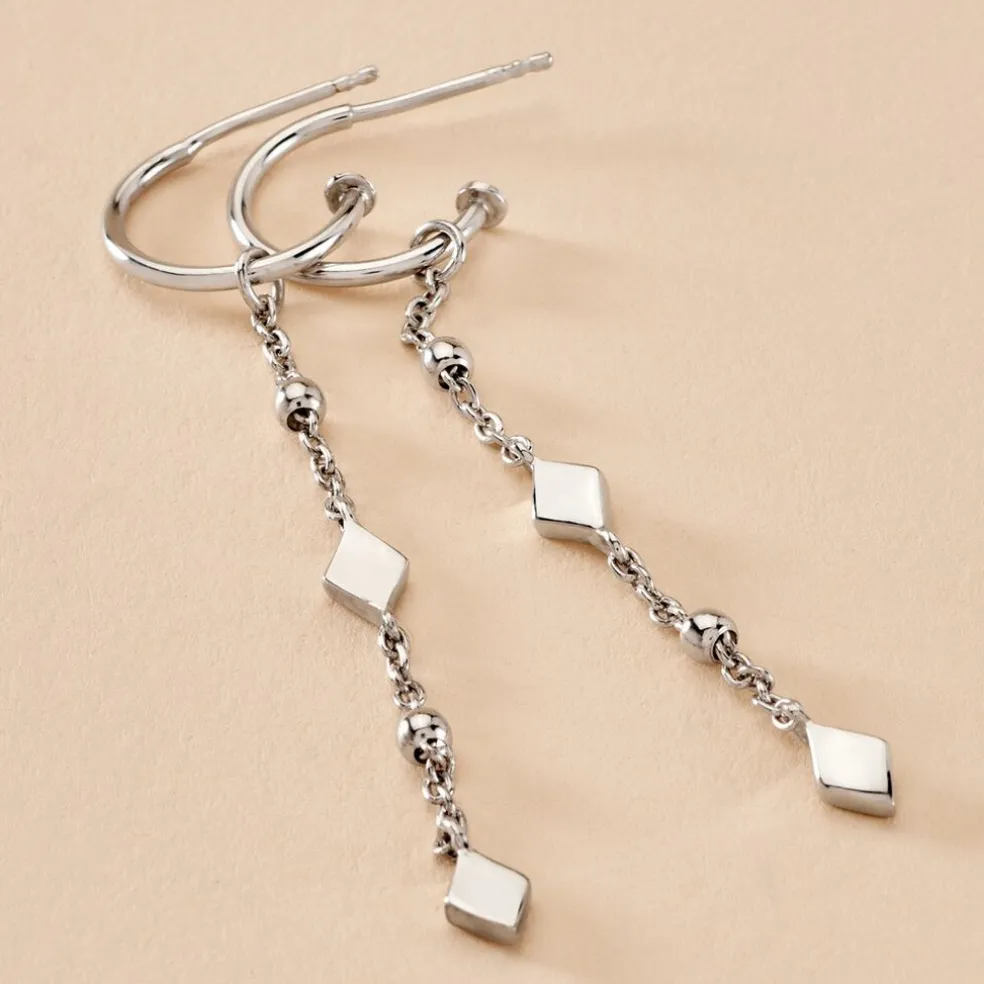 Créoles Fancy Argent Blanc