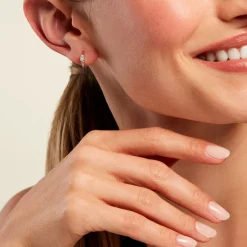 Créoles Felipa Argent Blanc Oxyde De Zirconium