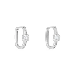 Créoles Francene Argent Blanc Oxyde De Zirconium