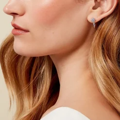 Créoles Galliane Argent Blanc Oxyde De Zirconium