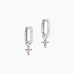 Créoles Glynis Argent Blanc Oxyde De Zirconium