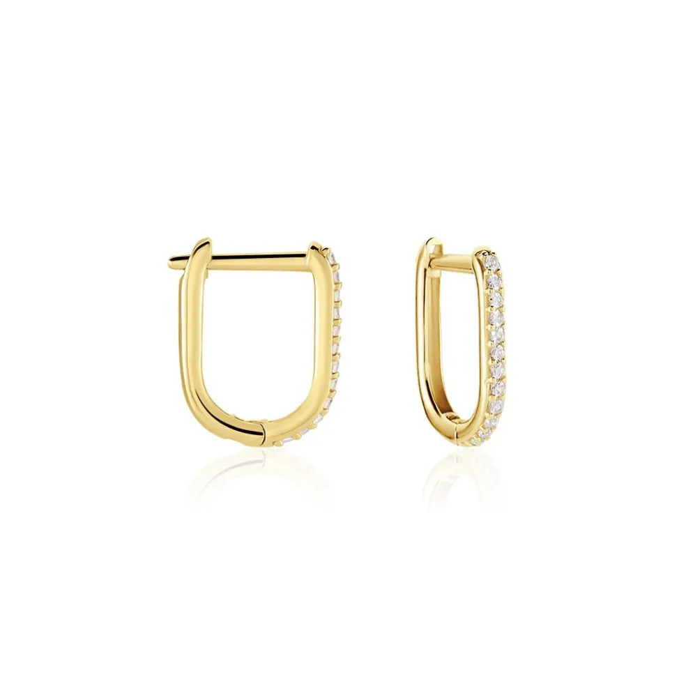 Créoles Graphic Lines Or Jaune Oxyde De Zirconium