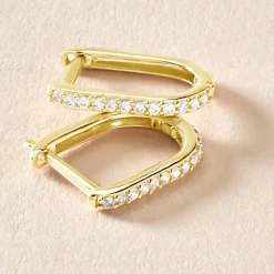 Créoles Graphic Lines Or Jaune Oxyde De Zirconium