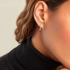 Créoles Grazyna Or Jaune Topaze Oxyde De Zirconium