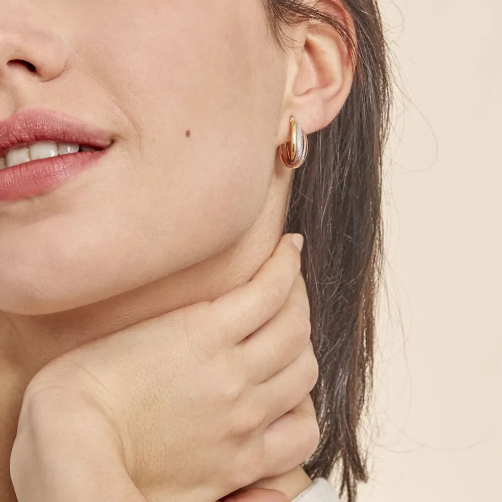 Créoles Hermande Or Tricolore