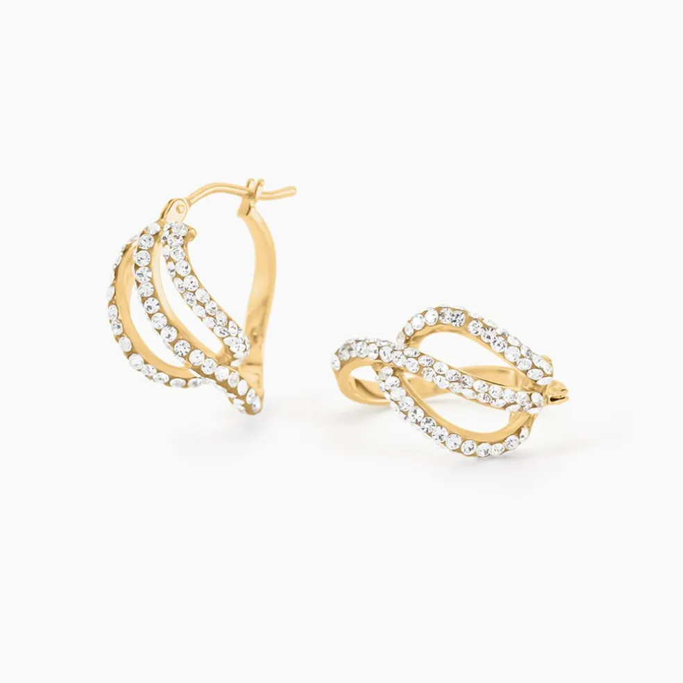 Créoles Hewie Or Jaune Strass