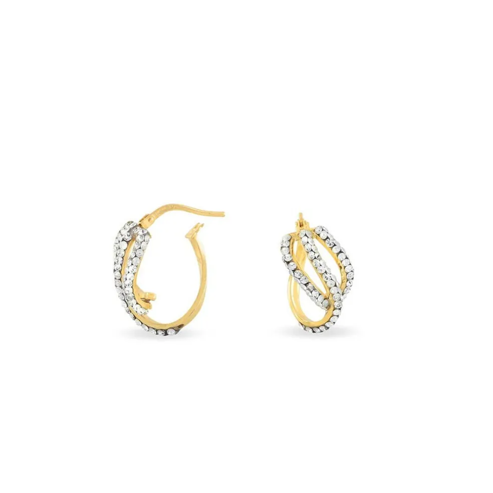 Créoles Hewie Or Jaune Strass