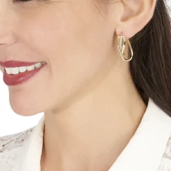 Créoles Hilharriette Or Jaune Strass