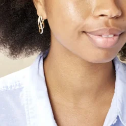 Créoles Hilharriette Or Jaune Strass