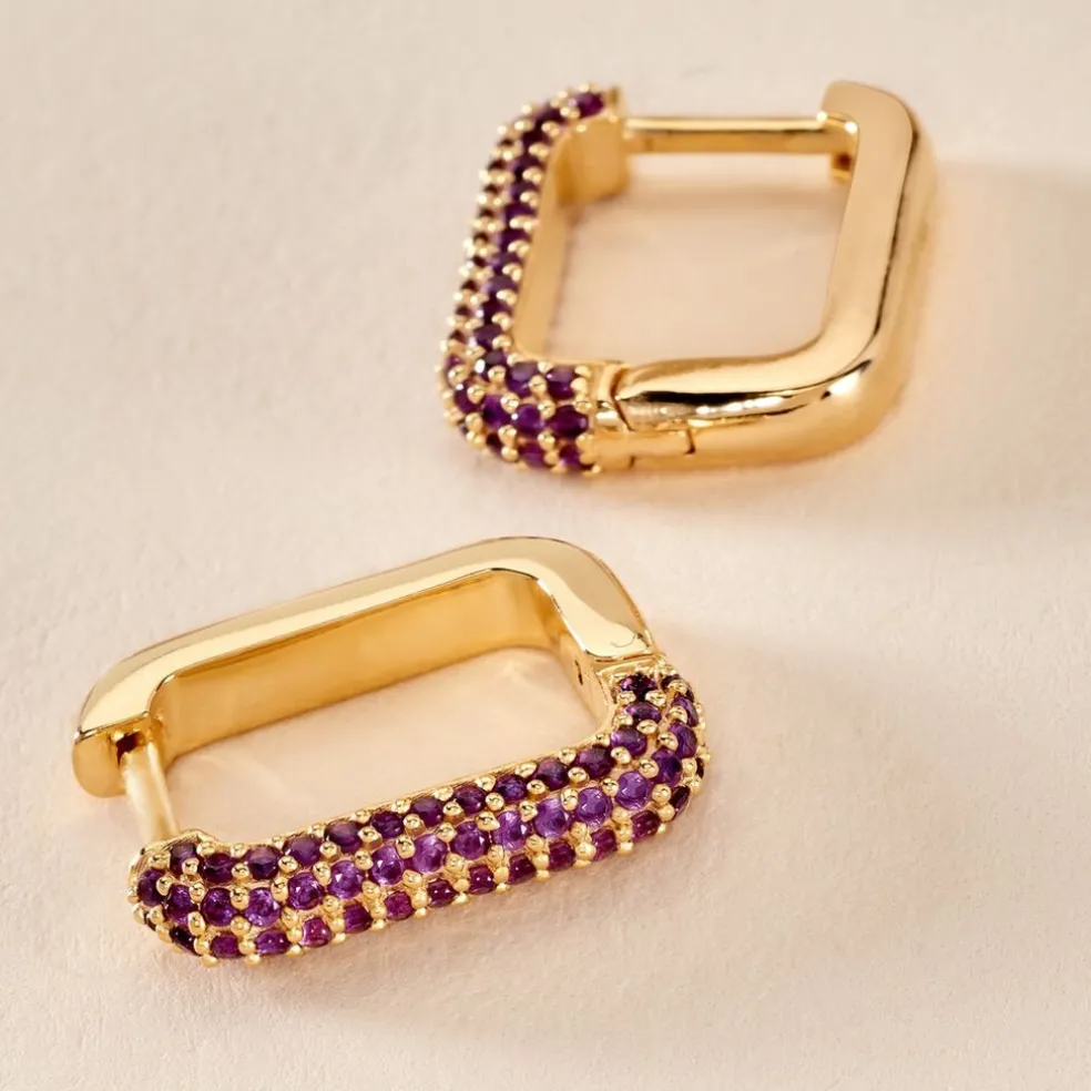 Créoles Ileen Plaqué Or Jaune Autres Pierres