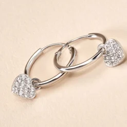 Créoles Ili Argent Rhodié Oxyde De Zirconium