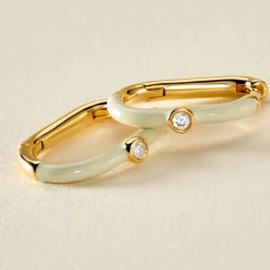 Créoles Infini Pop Argent Jaune Oxyde De Zirconium