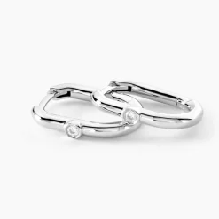 Créoles Infini Pop Argent Blanc Oxyde De Zirconium