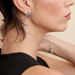 Créoles Infini Pop Argent Blanc Oxyde De Zirconium