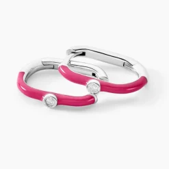 Créoles Infini Pop Argent Blanc Oxyde De Zirconium