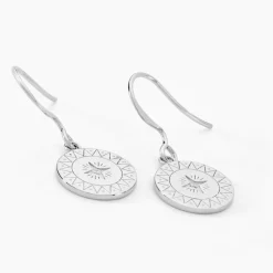 Créoles Isra Argent Blanc Oxyde De Zirconium