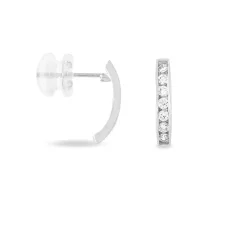 Créoles Jacoba Rondes Or Blanc Oxyde De Zirconium