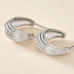 Créoles Jennie Argent Blanc