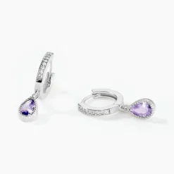 Créoles Jerusha Argent Blanc Oxyde De Zirconium