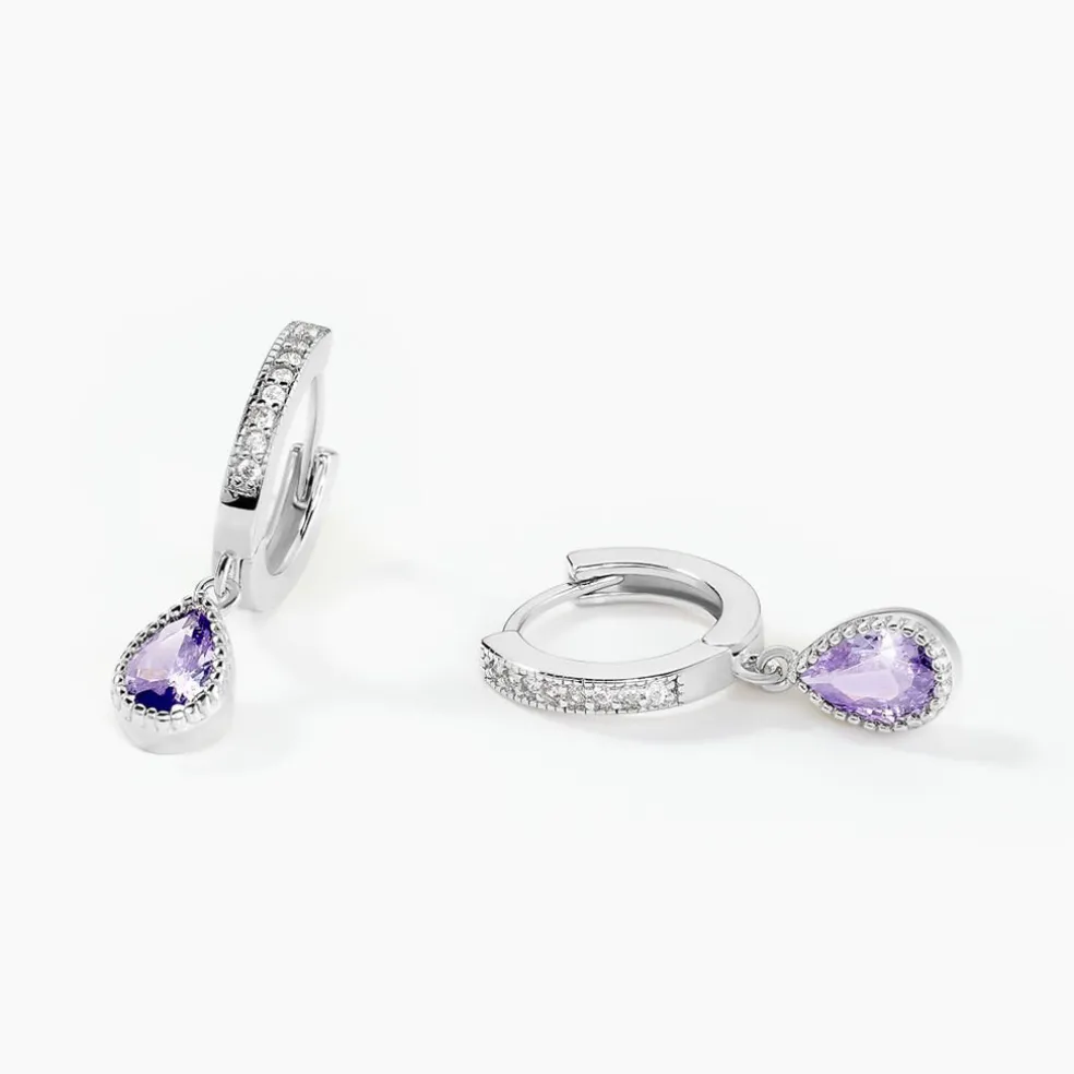 Créoles Jerusha Argent Blanc Oxyde De Zirconium