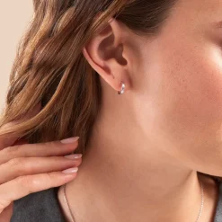 Créoles Jolene Argent Blanc