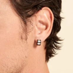 Créoles Jourdan Ios Acier Blanc Oxyde De Zirconium