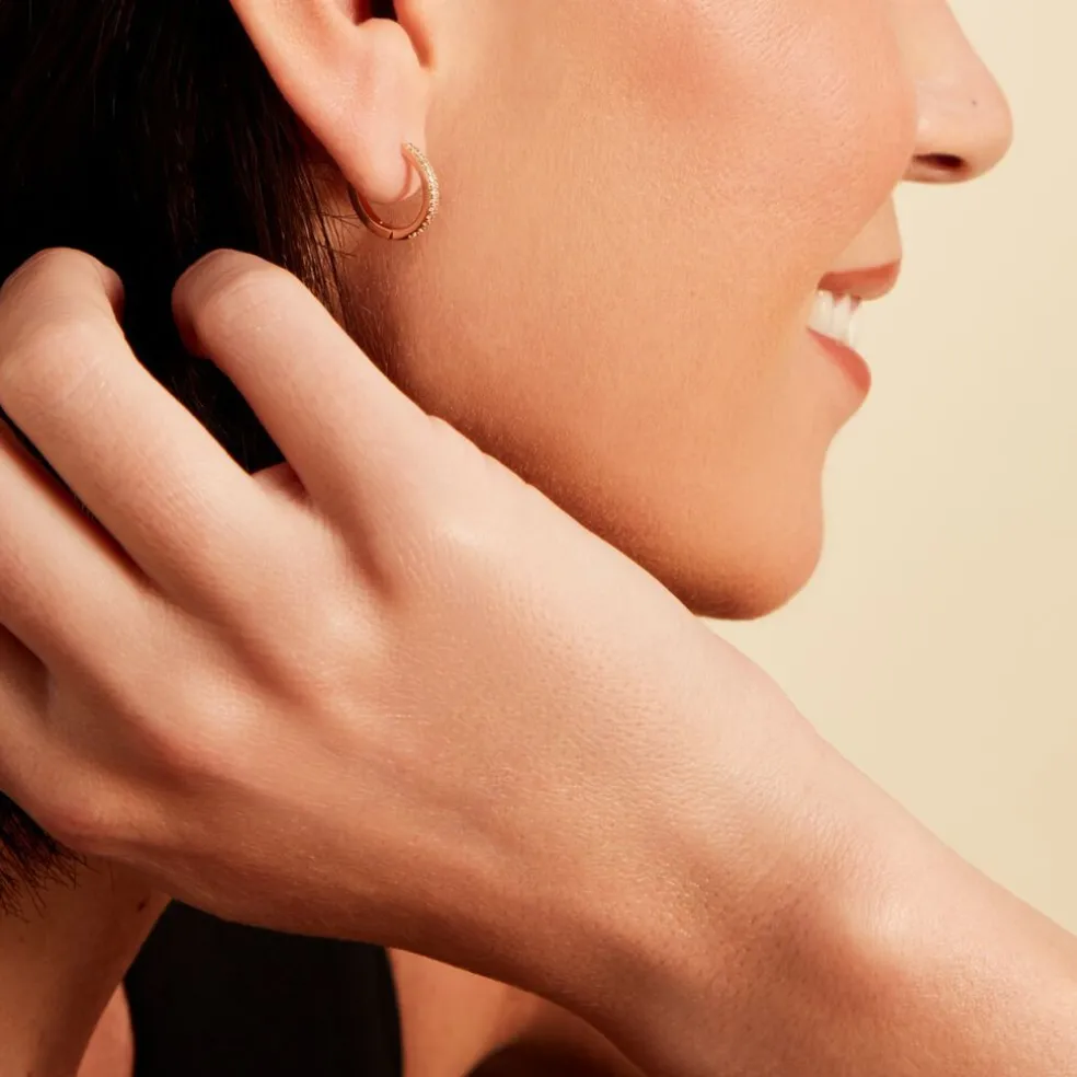 Créoles Kalinda Plaqué Or Jaune Oxyde De Zirconium