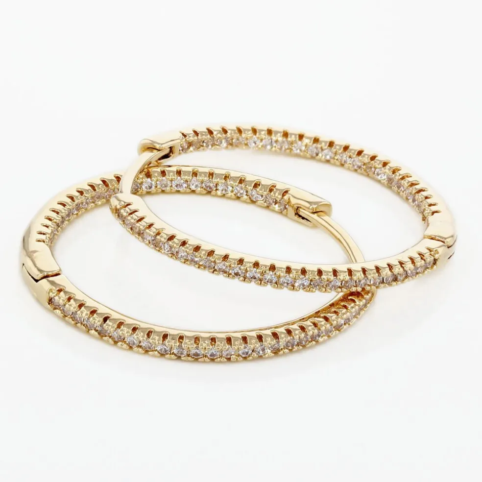 Créoles Karolina Rondes Plaqué Or Jaune Oxyde De Zirconium