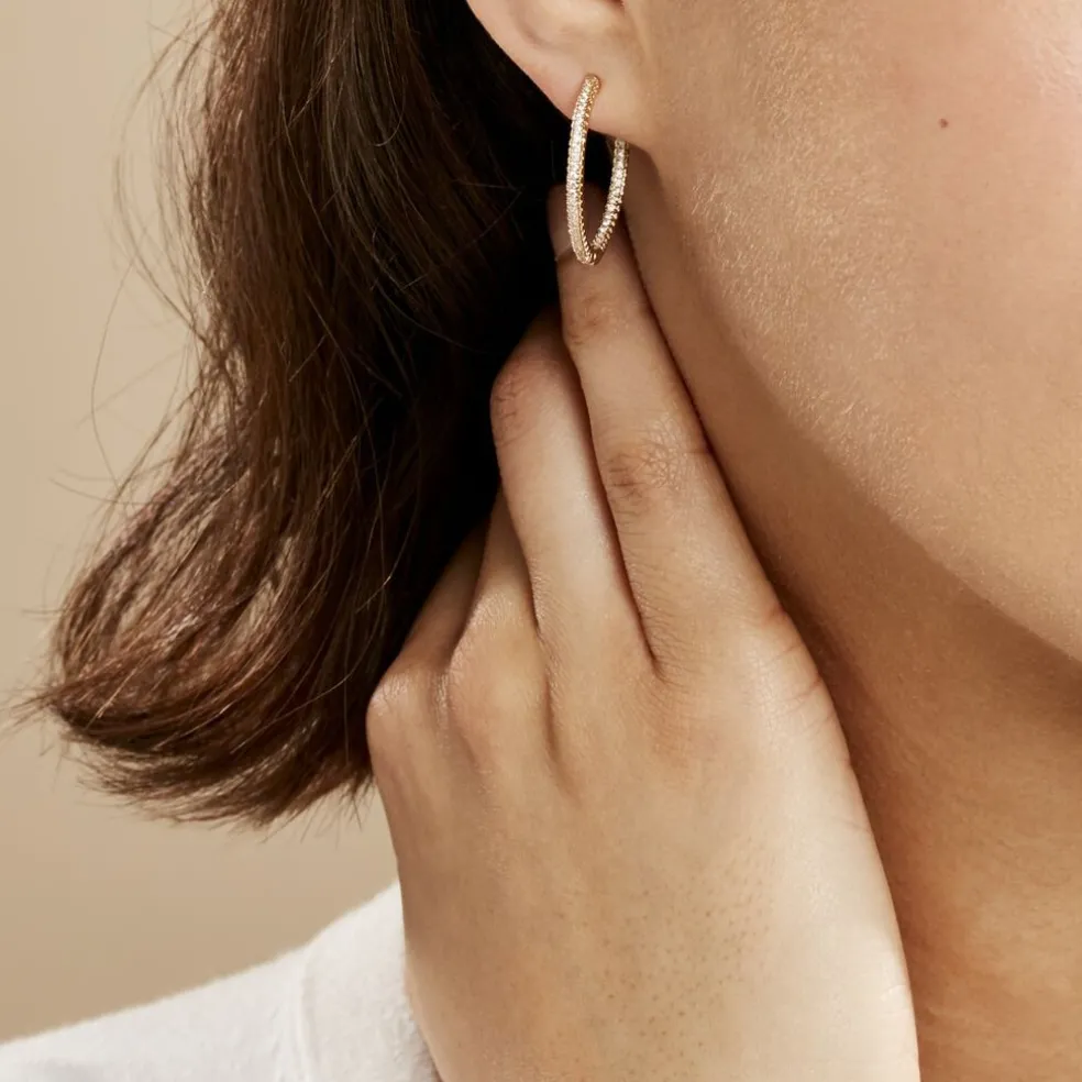 Créoles Karolina Rondes Plaqué Or Jaune Oxyde De Zirconium