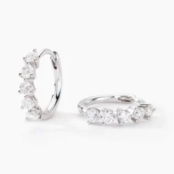 Créoles Katana Or Blanc Diamant Synthétique