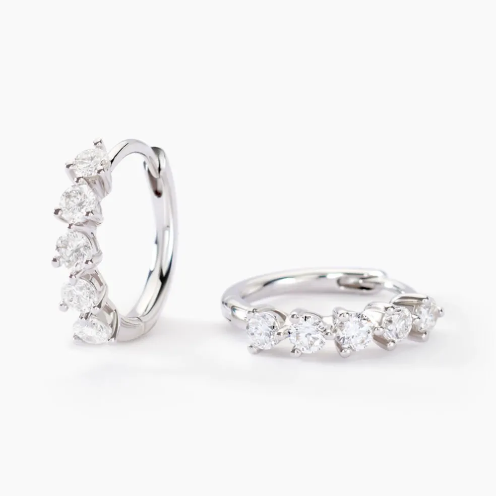 Créoles Katana Or Blanc Diamant Synthétique