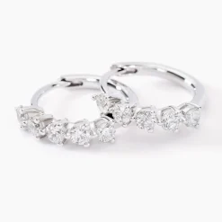 Créoles Katana Or Blanc Diamant Synthétique