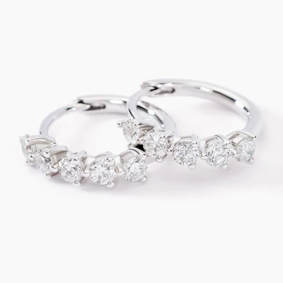 Créoles Katana Or Blanc Diamant Synthétique