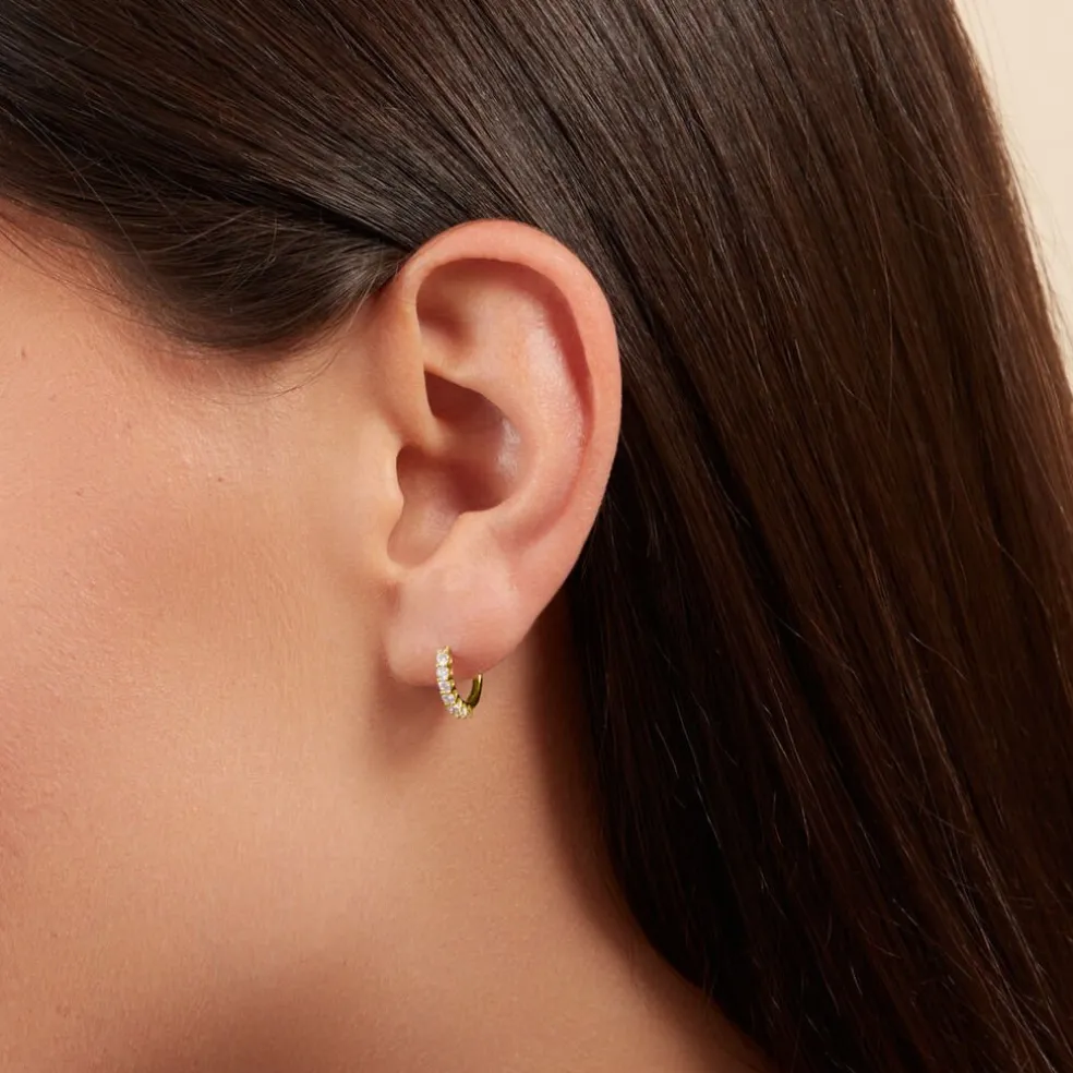 Créoles Kean Or Jaune Diamant Synthétique