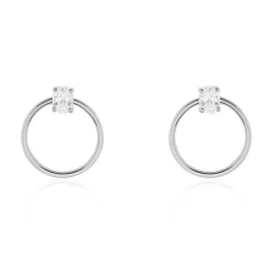 Créoles Kip Or Blanc Oxyde De Zirconium