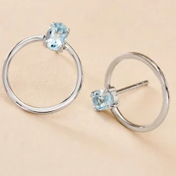 Créoles Kip Or Blanc Topaze