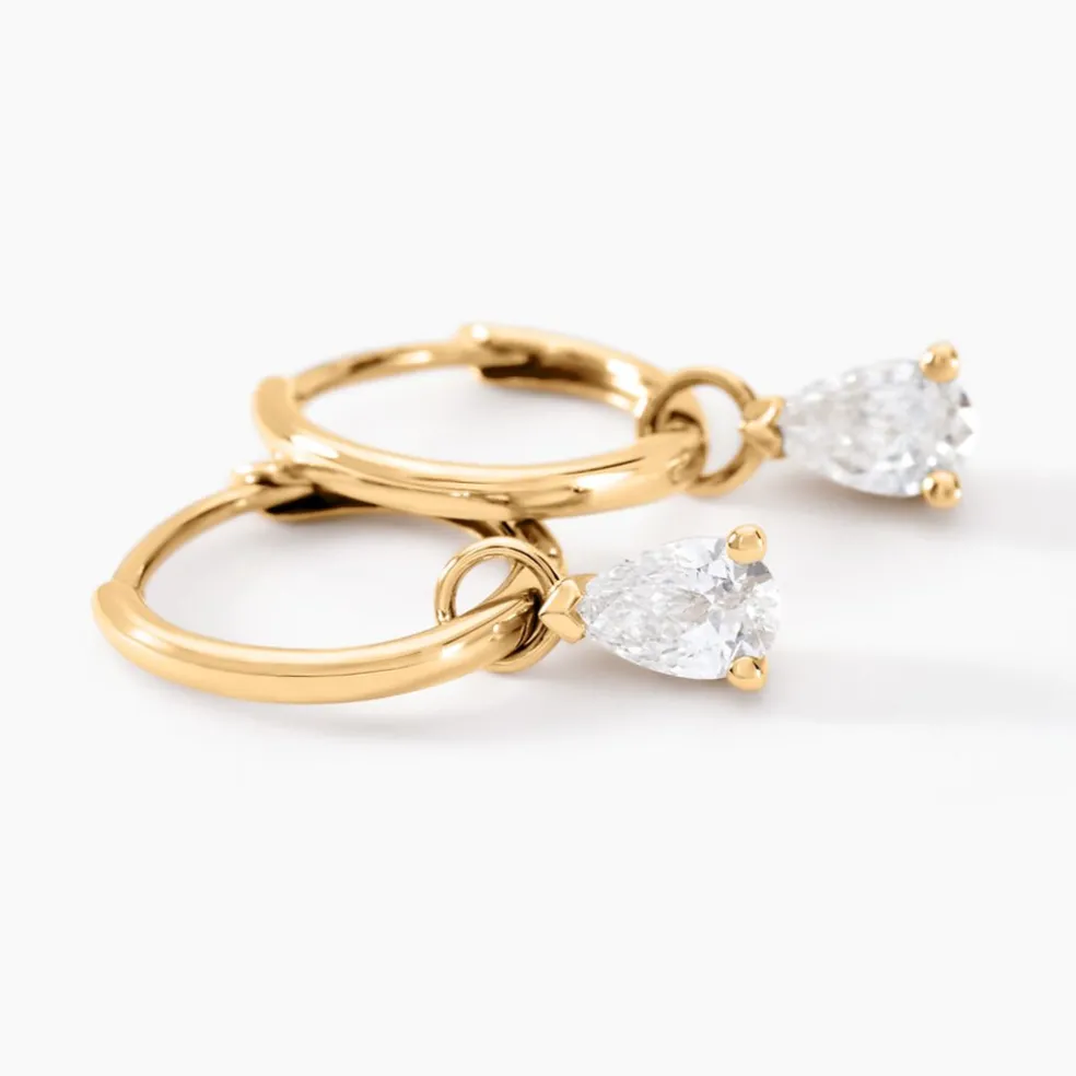 Créoles Kirstin Or Jaune Diamant Synthétique