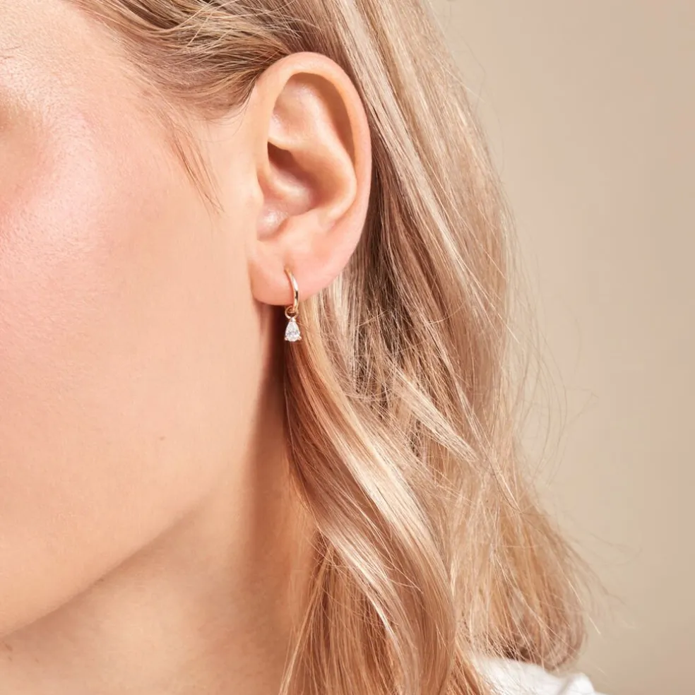 Créoles Kirstin Or Jaune Diamant Synthétique