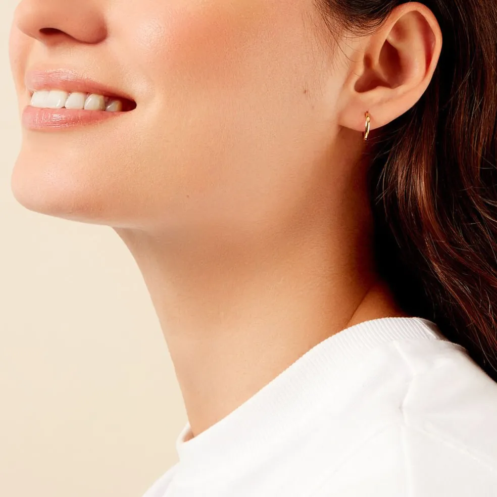 Créoles Lady Code Acier Jaune