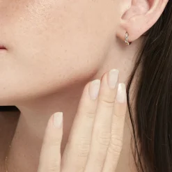 Créoles Leatrice Or Jaune Topaze Bleu Sky