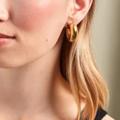 Créoles Letty Acier Jaune Sans Pierre