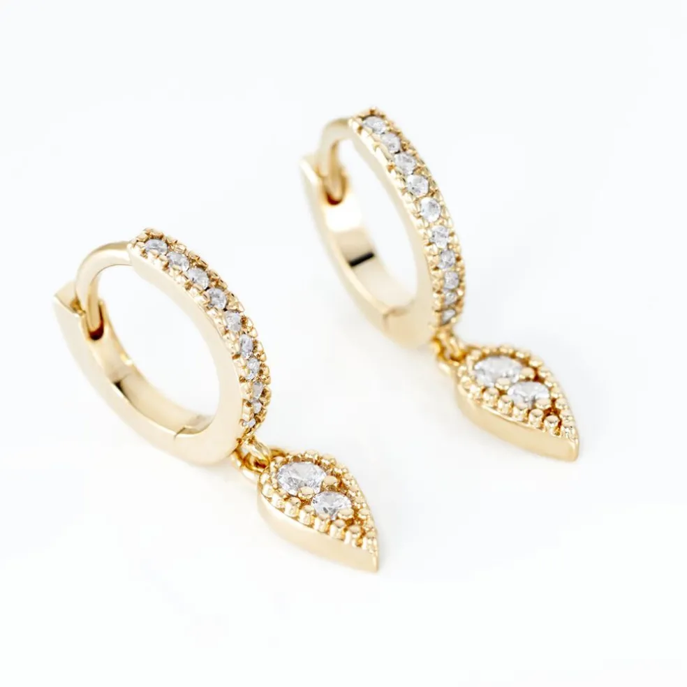 Créoles Lilibeth Plaqué Or Jaune Oxyde De Zirconium Oxyde