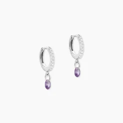 Créoles Lisenn Argent Blanc Oxyde De Zirconium