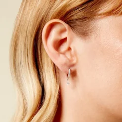 Créoles Lisenn Argent Blanc Oxyde De Zirconium