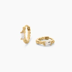 Créoles Louisie Plaqué Or Jaune Oxyde De Zirconium