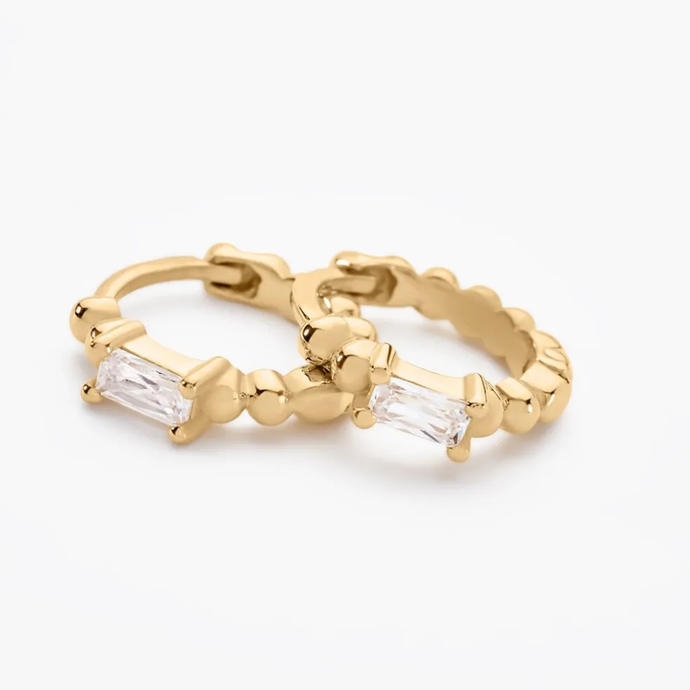 Créoles Louisie Plaqué Or Jaune Oxyde De Zirconium