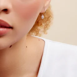 Créoles Lulu Or Blanc Oxyde