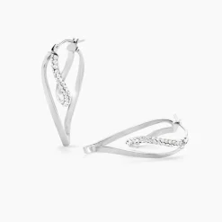 Créoles Luna Or Blanc Strass