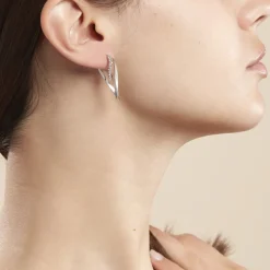 Créoles Luna Or Blanc Strass